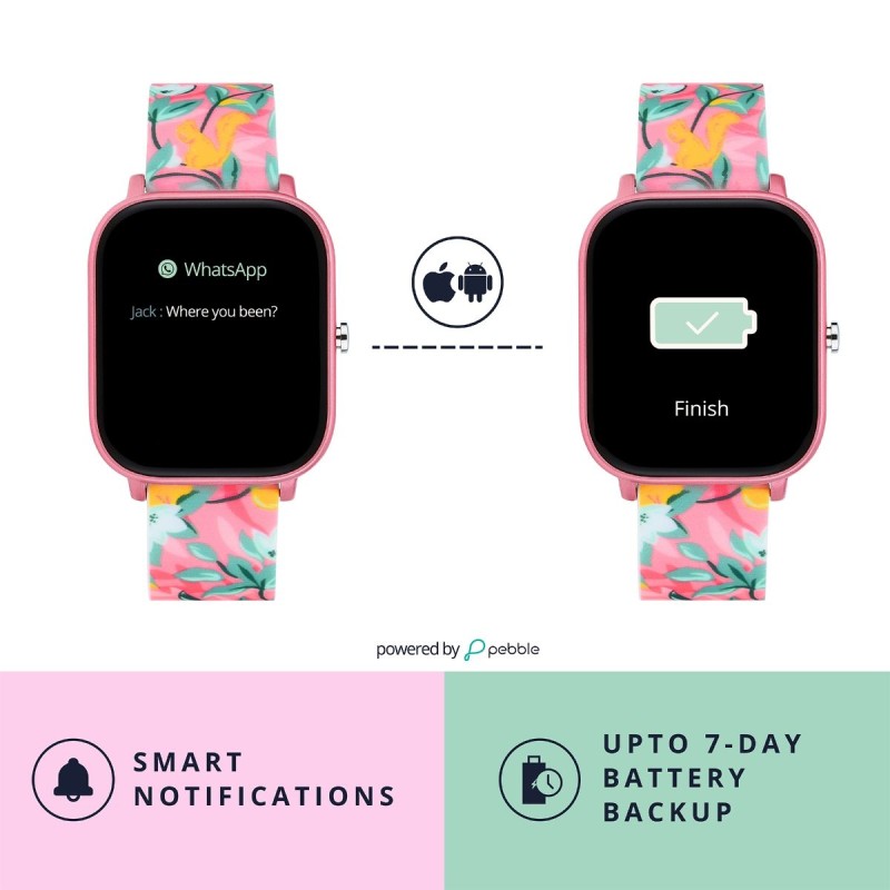 Chumbak Squad 2.0 Smartwatch - 1.7 inch SpO2, with 24 * 7 Health Tracking with Blood Oxygen, Fitness, Sports & Sleep Tracking for Women Chumbak Squad 2.0 Smartwatch - 1.7 inch SpO2, with 24 * 7 Health Tracking with Blood Oxygen, Fitness, Sports & Sleep Tracking for Women