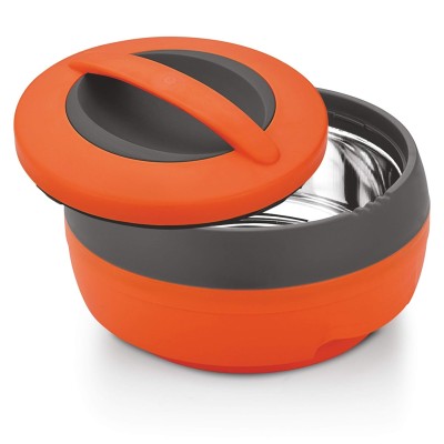 Asian Cosmos Inner Steel Casserole, 2500 ml, Orange|PU Insulated| BPA Free | Odour Proof| Food Grade | Easy to Carry | Easy to Store | Ideal for Chapatti | Roti | Serving Casserole