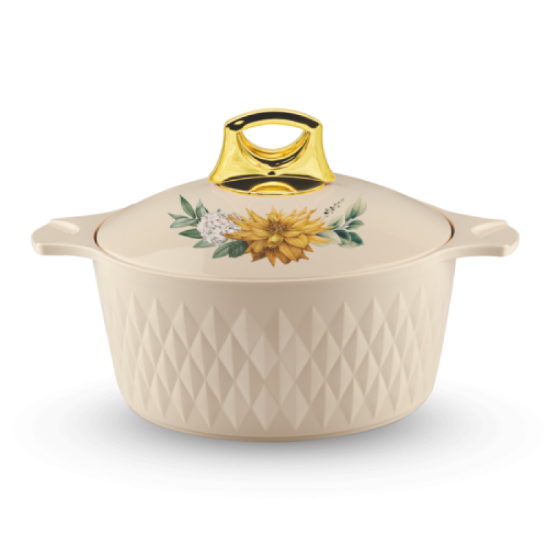 ASIAN Casserole Diamond Stainless Steel Liner Double Wall Insulated (BEIGE, 1500ML) ASIAN Casserole Diamond Stainless Steel Liner Double Wall Insulated (BEIGE, 1500ML)