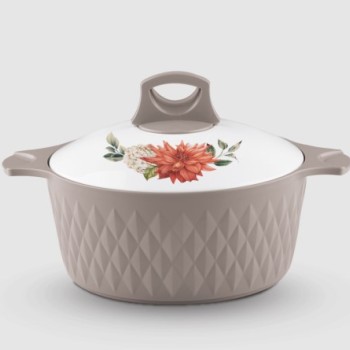 ASIAN Casserole Diamond Stainless Steel Liner Double Wall Insulated (BROWN, 1500ML)