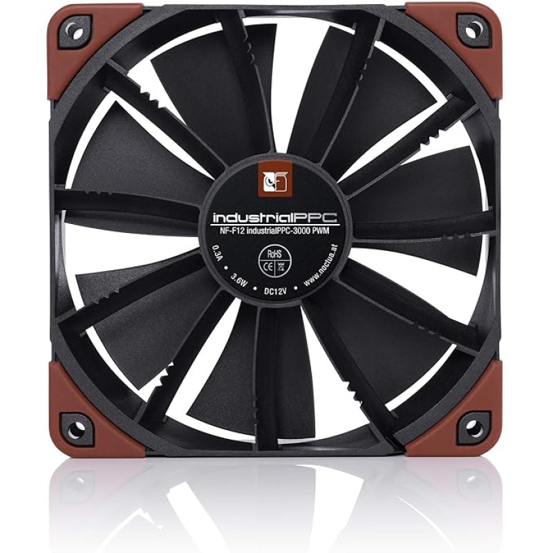 Noctua NF-F12 iPPC 3000 PWM, 4-Pin, Heavy Duty Cooling Fan with 3000RPM (120mm, Black) Noctua NF-F12 iPPC 3000 PWM, 4-Pin, Heavy Duty Cooling Fan with 3000RPM (120mm, Black)
