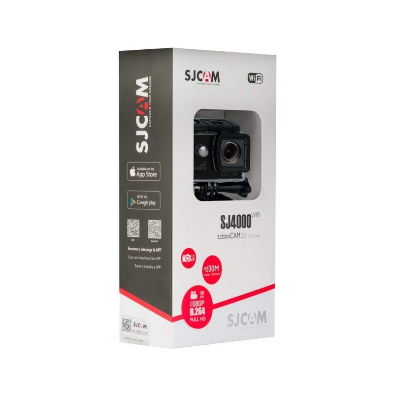 SJCAM SJ4000 WiFi 12MP Optical Full HD WiFi Sports Action Camera 170°Wide FOV 30M Waterproof DV Camcorder, Black SJCAM SJ4000 WiFi 12MP Optical Full HD WiFi Sports Action Camera 170°Wide FOV 30M Waterproof DV Camcorder, Black