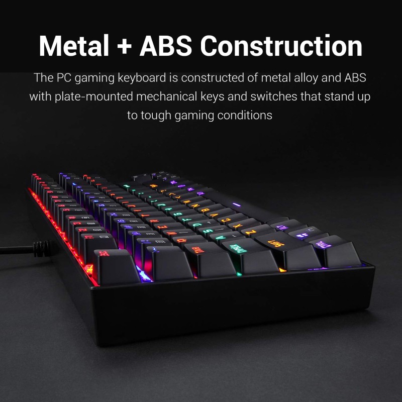 Redragon Kumara K552 Rainbow LED Backlit TKL Ten Key-Less Mechanical Wired Gaming Keyboard Without Numlock Keys (Black)Redragon Kumara K552 Rainbow LED Backlit TKL Ten Key-Less Mechanical Wired Gaming Keyboard Without Numlock Keys (Black) Redragon Kumara K552 Rainbow LED Backlit TKL Ten Key-Less Mechanical Wired Gaming Keyboard Without Numlock Keys (Black)Redragon Kumara K552 Rainbow LED Backlit TKL Ten Key-Less Mechanical Wired Gaming Keyboard Without Numlock Keys (Black)