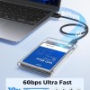 ORICO 2.5" External Hard Drive Enclosure, SATA III to USB Type-C for HDD/SSD [Hard Drive NOT Included]