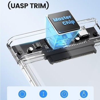 ORICO 2.5" External Hard Drive Enclosure, SATA III to USB Type-C for HDD/SSD [Hard Drive NOT Included]