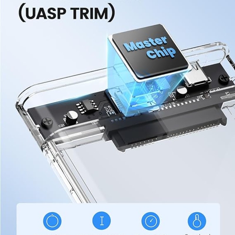 ORICO 2.5" External Hard Drive Enclosure, SATA III to USB Type-C for HDD/SSD [Hard Drive NOT Included]