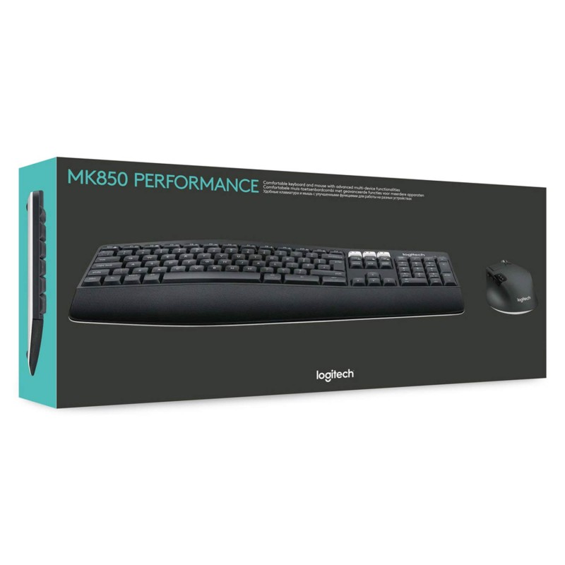 Logitech MK850 Multi-Device Wireless Keyboard and Mouse Set, 2.4GHz Wireless & Bluetooth, Curved Keyframe , 12 Programmable Keys, 3-Year Battery Life, PC/Mac Logitech MK850 Multi-Device Wireless Keyboard and Mouse Set, 2.4GHz Wireless & Bluetooth, Curved Keyframe , 12 Programmable Keys, 3-Year Battery Life, PC/Mac