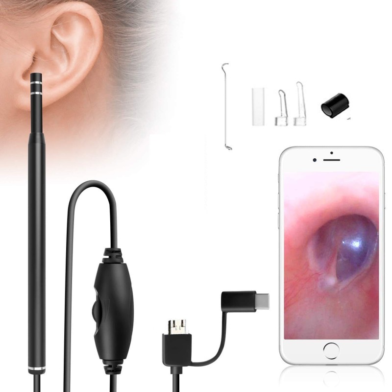 Magideal ZORBES® 1.5m Ear Otoscope USB Microscope Borescope Inspection Camera with 6LED 5.5mm
