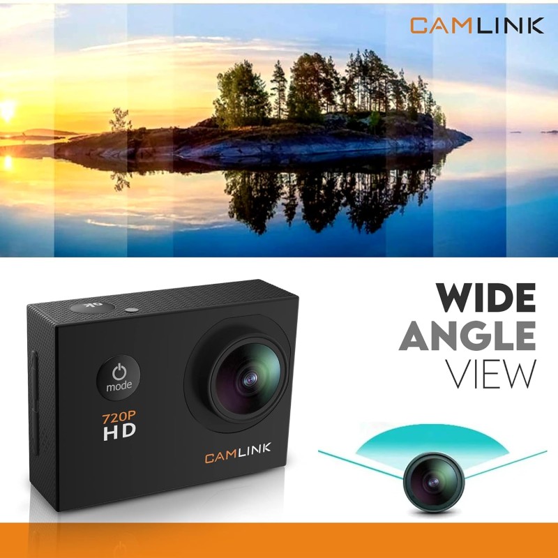 CAMLINK CL-AC11 720P Optical 12MP HD Action Camera Wide Angle Camcorder 30M Waterproof Sports Camera CAMLINK CL-AC11 720P Optical 12MP HD Action Camera Wide Angle Camcorder 30M Waterproof Sports Camera