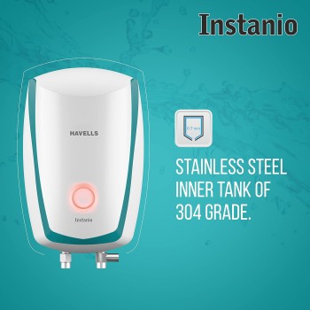 Havells Instanio 1-Litre 3KW Instant Water Heater (Geyser), White Blue, Wall Mounting Havells Instanio 1-Litre 3KW Instant Water Heater (Geyser), White Blue, Wall Mounting