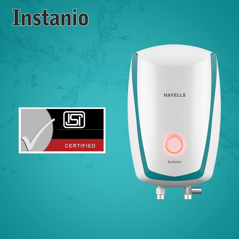 Havells Instanio 1-Litre 3KW Instant Water Heater (Geyser), White Blue, Wall Mounting Havells Instanio 1-Litre 3KW Instant Water Heater (Geyser), White Blue, Wall Mounting