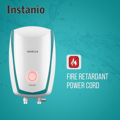 Havells Instanio 1-Litre 3KW Instant Water Heater (Geyser), White Blue, Wall Mounting Havells Instanio 1-Litre 3KW Instant Water Heater (Geyser), White Blue, Wall Mounting