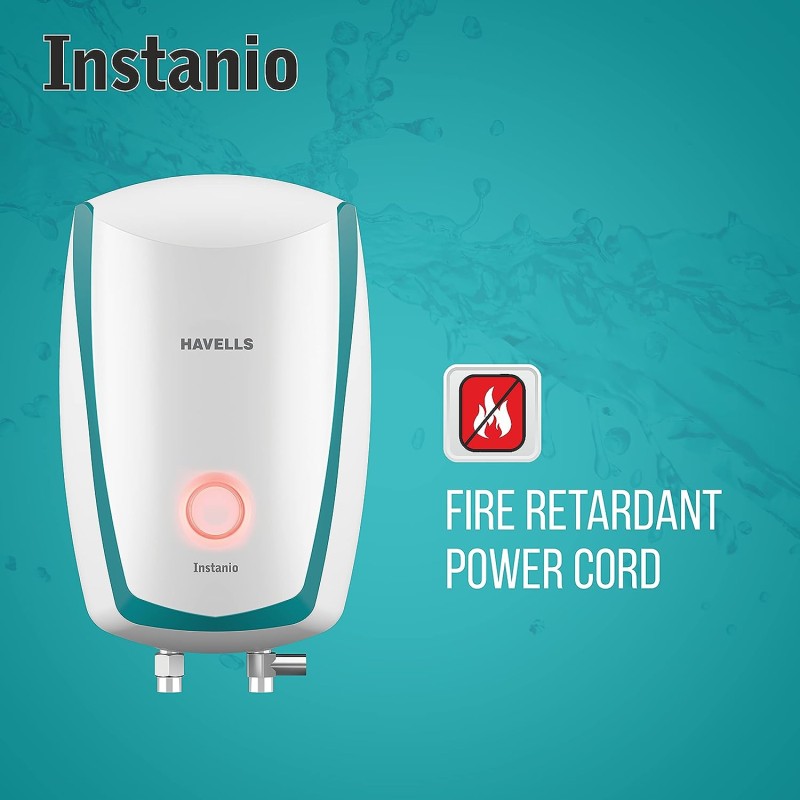 Havells Instanio 1-Litre 3KW Instant Water Heater (Geyser), White Blue, Wall Mounting Havells Instanio 1-Litre 3KW Instant Water Heater (Geyser), White Blue, Wall Mounting
