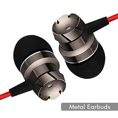 pTron HBE6 Headphone (High Bass Earphones) Metal in-Ear Wired Headset with Mic for All Smartphones (Red & Black) pTron HBE6 Headphone (High Bass Earphones) Metal in-Ear Wired Headset with Mic for All Smartphones (Red & Black)