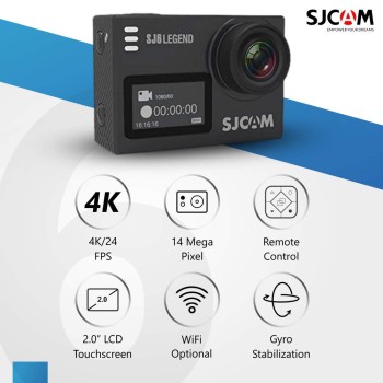 SJCAM SJ6 Legend Optical 16 MP 4K 24fps 5.08 cm (2.0") LCD Touch Screen Action Camera - (Black) SJCAM SJ6 Legend Optical 16 MP 4K 24fps 5.08 cm (2.0") LCD Touch Screen Action Camera - (Black)