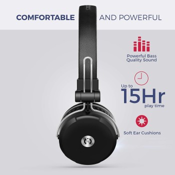 MuveAcoustics Impulse2PRO MA-1600SB Wireless Bluetooth On Ear Headphones with Mic (Steel Black) MuveAcoustics Impulse2PRO MA-1600SB Wireless Bluetooth On Ear Headphones with Mic (Steel Black)