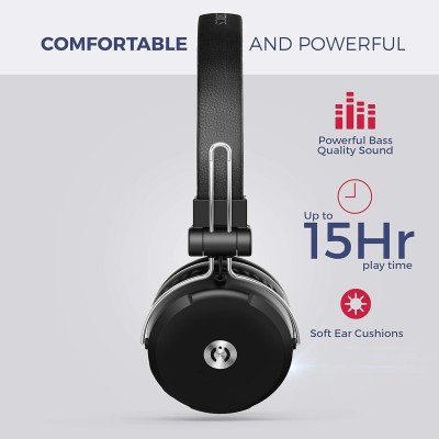 MuveAcoustics Impulse2PRO MA-1600SB Wireless Bluetooth On Ear Headphones with Mic (Steel Black) MuveAcoustics Impulse2PRO MA-1600SB Wireless Bluetooth On Ear Headphones with Mic (Steel Black)