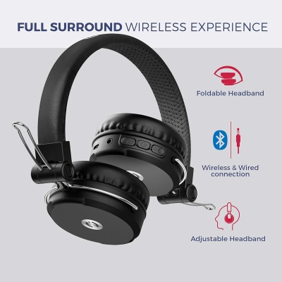 MuveAcoustics Impulse2PRO MA-1600SB Wireless Bluetooth On Ear Headphones with Mic (Steel Black) MuveAcoustics Impulse2PRO MA-1600SB Wireless Bluetooth On Ear Headphones with Mic (Steel Black)