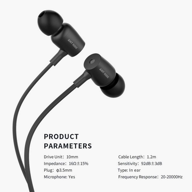 Ant Audio Thump 504 Wired Portable Hi-Fi Earphone with Mic (Black) Ant Audio Thump 504 Wired Portable Hi-Fi Earphone with Mic (Black)