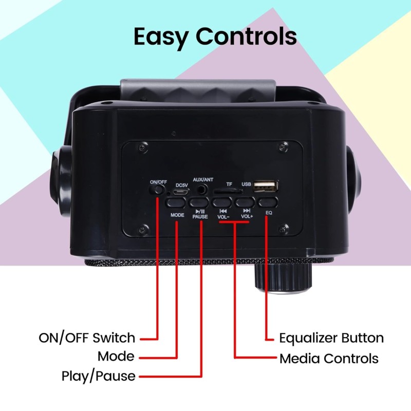 Zebronics BUDDY 5 W Wireless Bluetooth Portable Speaker With Supporting Carry Handle Zebronics BUDDY 5 W Wireless Bluetooth Portable Speaker With Supporting Carry Handle