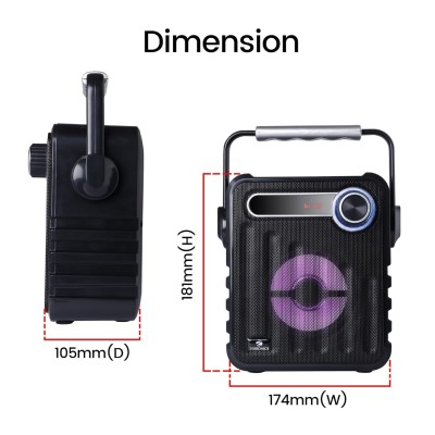 Zebronics BUDDY 5 W Wireless Bluetooth Portable Speaker With Supporting Carry Handle Zebronics BUDDY 5 W Wireless Bluetooth Portable Speaker With Supporting Carry Handle