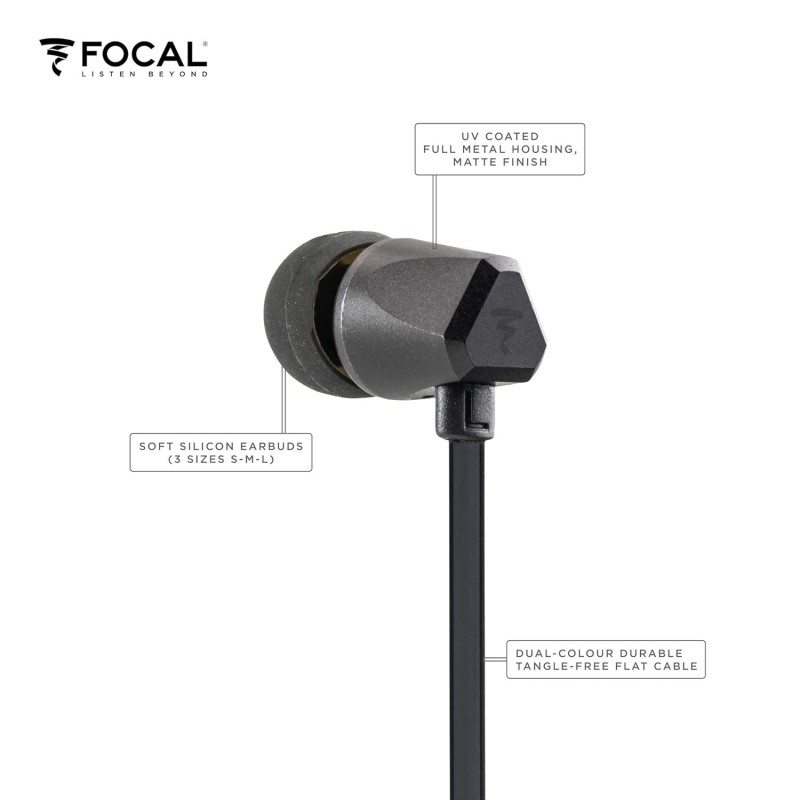 Focal Sense 100SI Wired in Ear Earphone with Mic (Black) Focal Sense 100SI Wired in Ear Earphone with Mic (Black)