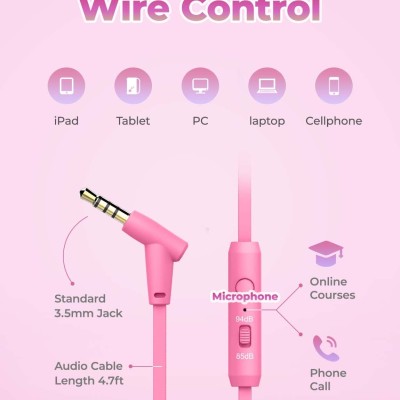 iClever Kids Headphones for Girls, On Ear Headphones Birthday Gift for Girls iClever Kids Headphones for Girls, On Ear Headphones Birthday Gift for Girls