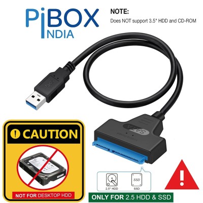 pibox India - USB 3.0 to 2.5" SATA III Hard Drive Adapter 0.5 M Long Cable pibox India - USB 3.0 to 2.5" SATA III Hard Drive Adapter 0.5 M Long Cable