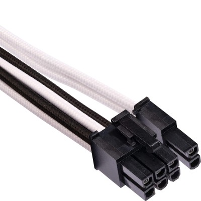 CORSAIR Premium Individually Sleeved PSU Cables Pro Kit– White/Black CORSAIR Premium Individually Sleeved PSU Cables Pro Kit– White/Black