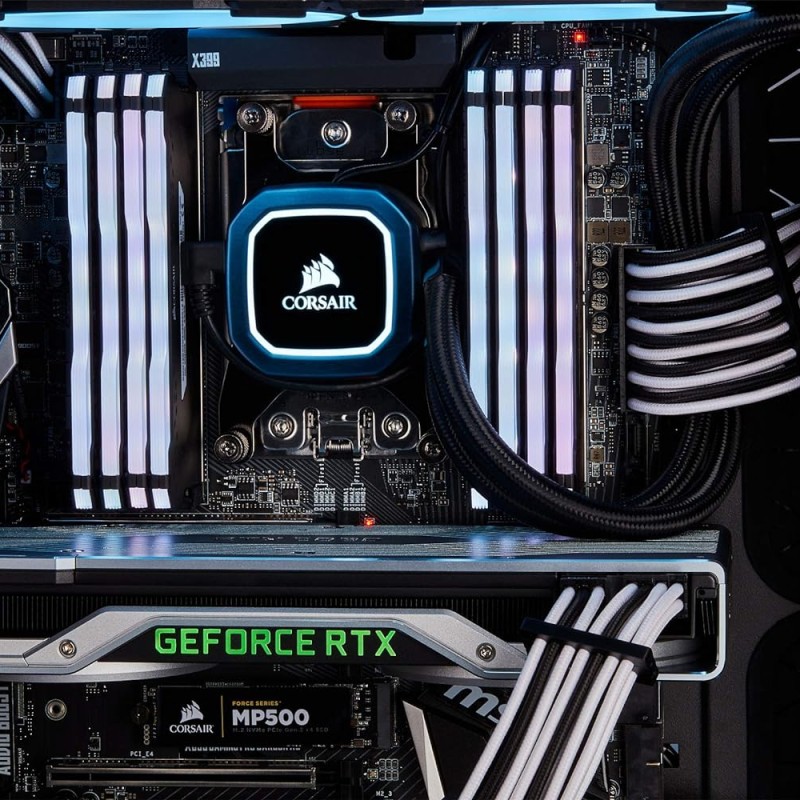 CORSAIR Premium Individually Sleeved PSU Cables Pro Kit– White/Black CORSAIR Premium Individually Sleeved PSU Cables Pro Kit– White/Black