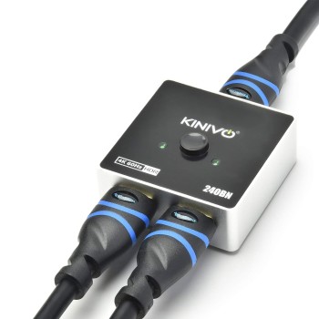 Kinivo Premium 4K HDMI Switch/Splitter HDMI Switcher - Supports 4K @ 60Hz, 3D, Full HD and Ultra HD (240BN - 2 Port)