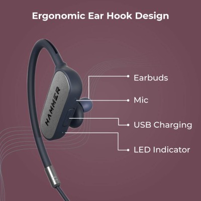 HAMMER Grip in The Ear Bluetooth Headphone with mic Blue HAMMER Grip in The Ear Bluetooth Headphone with mic Blue