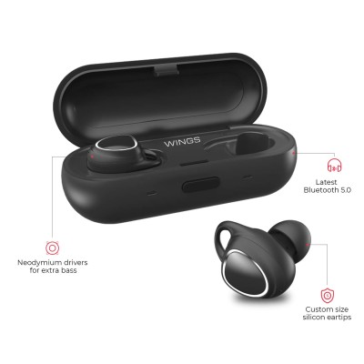 Wings Touch in-Ear True Wireless Bluetooth Earbuds (TWS) with Mic