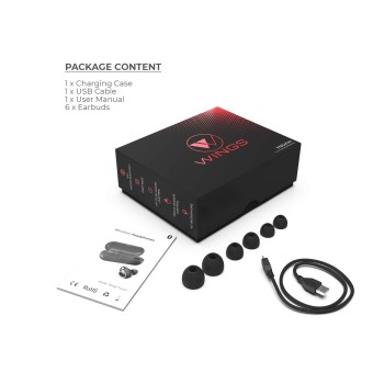 Wings Touch in-Ear True Wireless Bluetooth Earbuds (TWS) with Mic Wings Touch in-Ear True Wireless Bluetooth Earbuds (TWS) with Mic