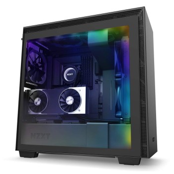 NZXT H710i - ATX Mid Tower PC Gaming Case - Black - Front I/O USB Type-C Port - Quick-Release Tempered Glass Side Panel - Vertical GPU Mount - Integrated RGB Lighting - Water-Cooling Ready NZXT H710i - ATX Mid Tower PC Gaming Case - Black - Front I/O USB Type-C Port - Quick-Release Tempered Glass Side Panel - Vertical GPU Mount - Integrated RGB Lighting - Water-Cooling Ready