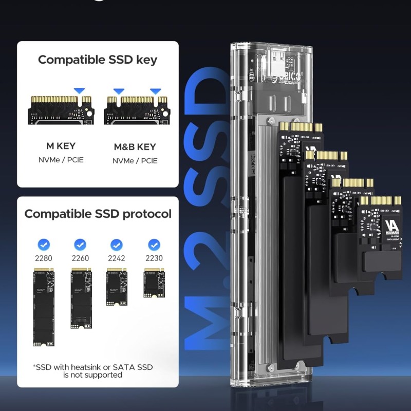 ORICO NVME M.2 to Type-C USB3.1 Gen2 10Gbps ORICO NVME M.2 to Type-C USB3.1 Gen2 10Gbps
