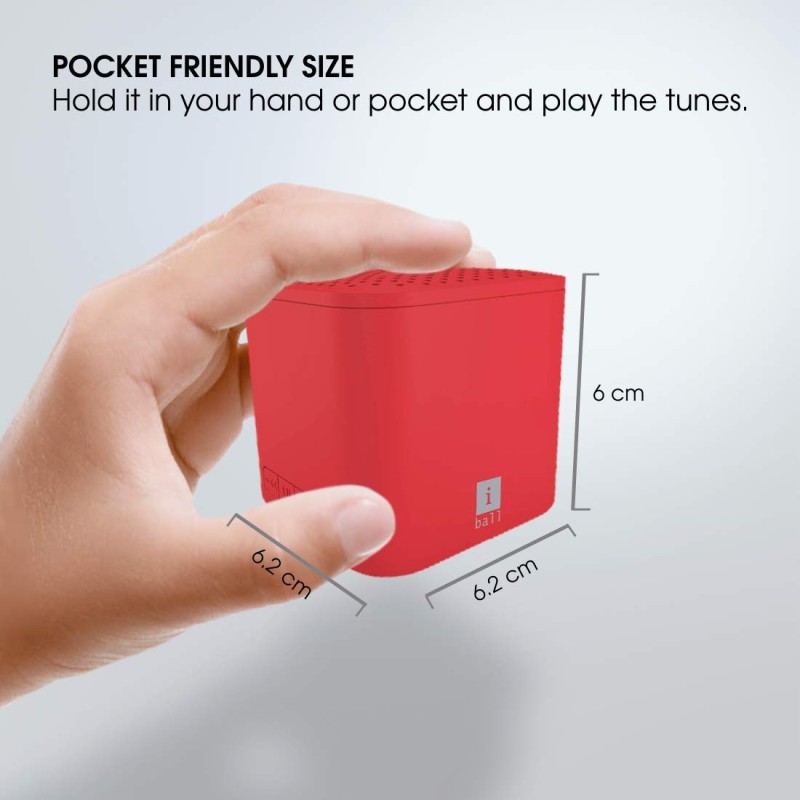 iball Musi Play A1 Wireless Ultra-Portable Bluetooth Speakers with FM | Micro SD Card Slot & Built-in Mic (Hot Red) iball Musi Play A1 Wireless Ultra-Portable Bluetooth Speakers with FM | Micro SD Card Slot & Built-in Mic (Hot Red)