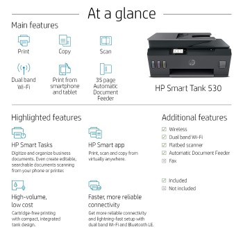 HP Smart Tank 530 All-in-one WiFi Colour Printer with ADF HP Smart Tank 530 All-in-one WiFi Colour Printer with ADF