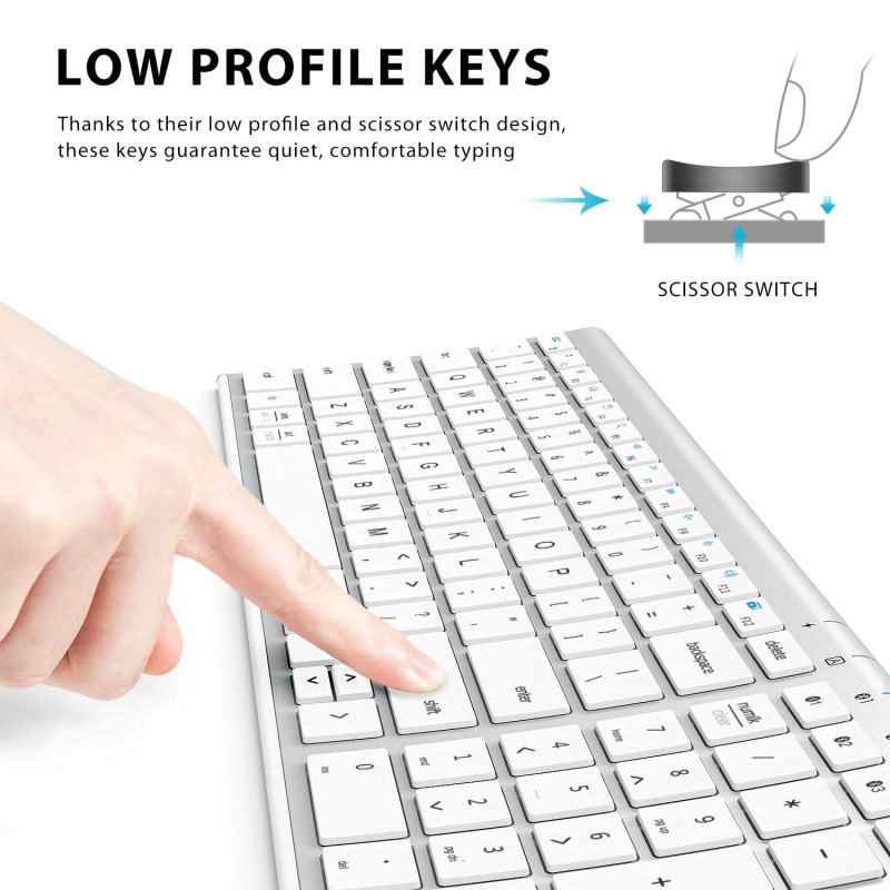 iClever BK10 Bluetooth Keyboard Sliver/White iClever BK10 Bluetooth Keyboard Sliver/White