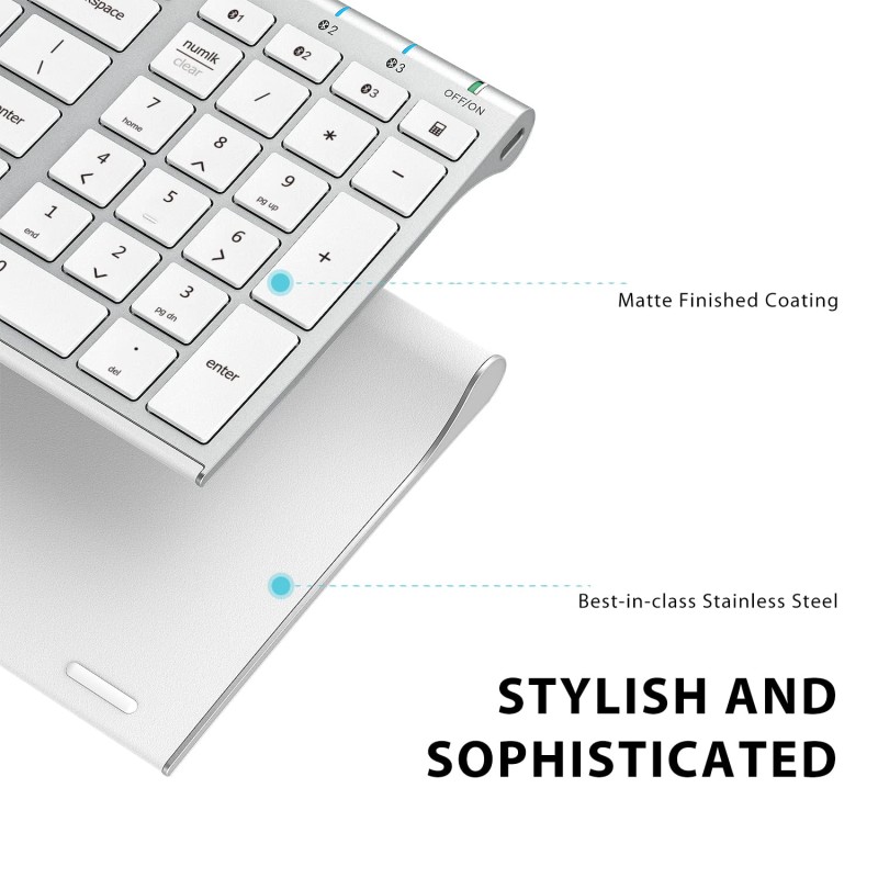 iClever BK10 Bluetooth Keyboard Sliver/White iClever BK10 Bluetooth Keyboard Sliver/White