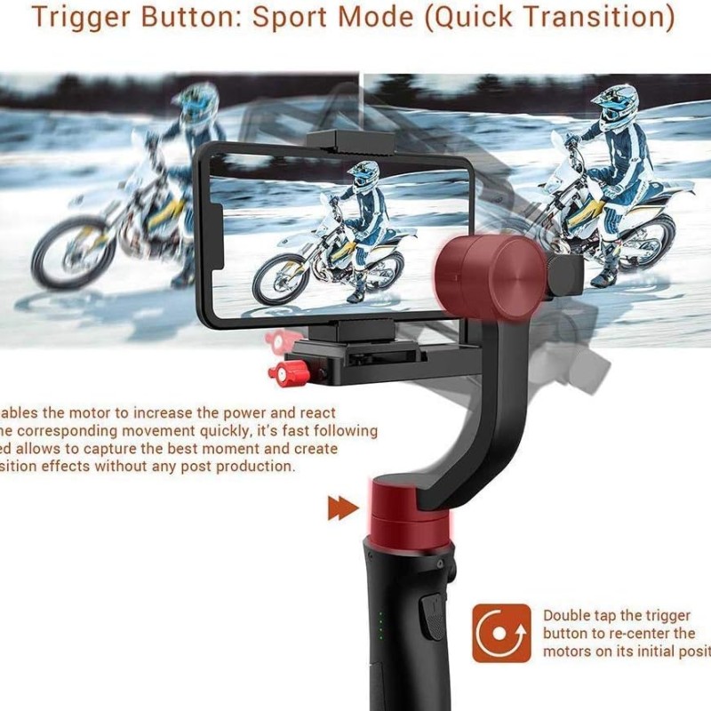 All in 1 3-Axis Gimbal Stabilizer for Compact Camera Action Camera and Smartphone, Compatible All in 1 3-Axis Gimbal Stabilizer for Compact Camera Action Camera and Smartphone, Compatible