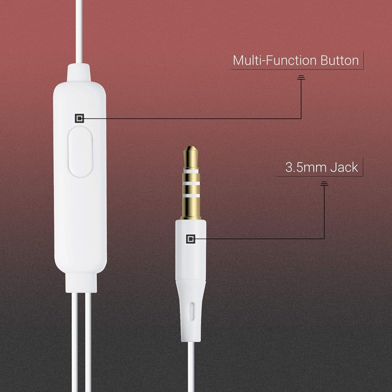 ZEBRONICS Zeb-Calyx Wired in Ear Earphone with Mic (White) ZEBRONICS Zeb-Calyx Wired in Ear Earphone with Mic (White)