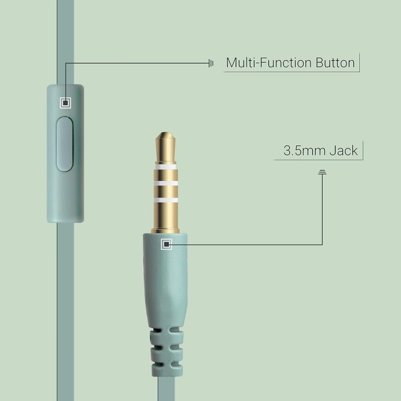 Zebronics Zeb-Protect Wired Earphone with Call Function(Green) Zebronics Zeb-Protect Wired Earphone with Call Function(Green)