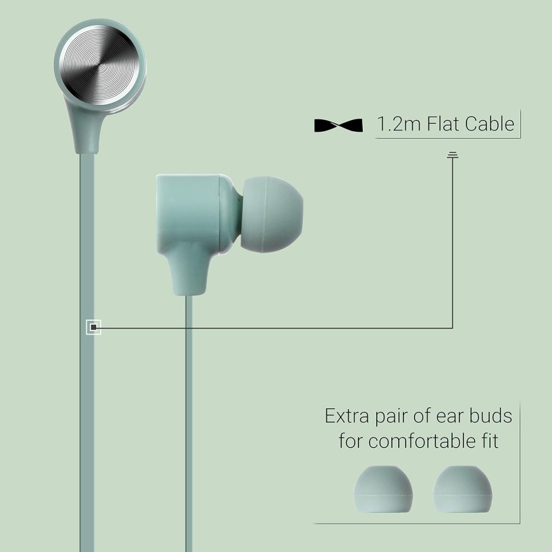 Zebronics Zeb-Protect Wired Earphone with Call Function(Green) Zebronics Zeb-Protect Wired Earphone with Call Function(Green)