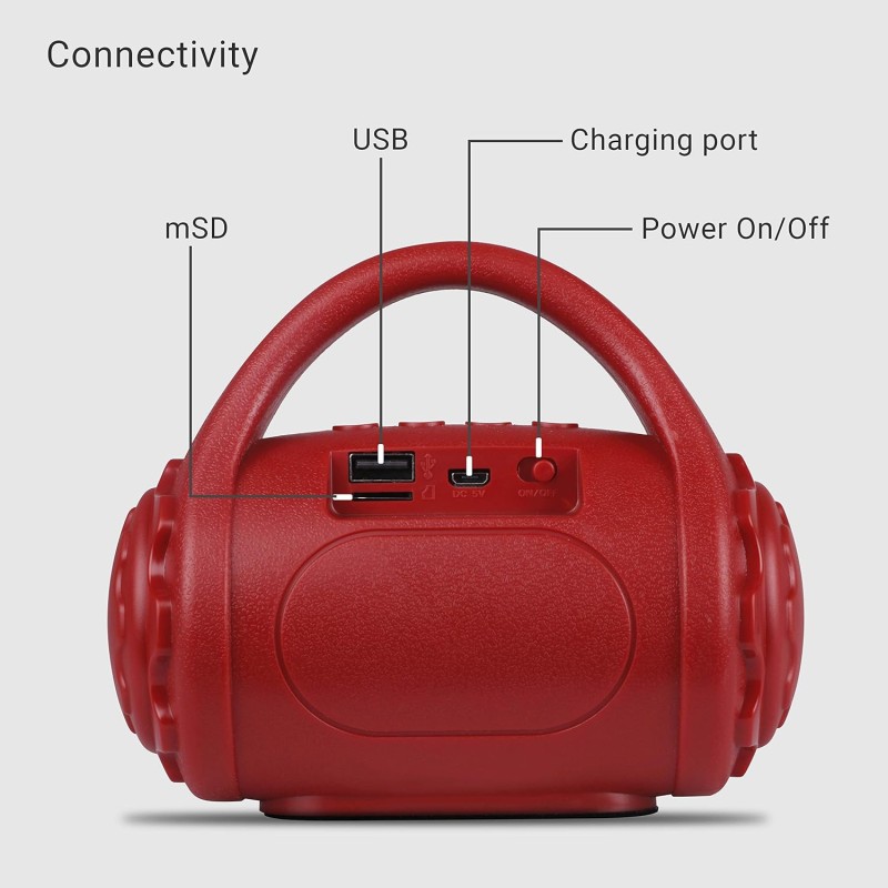 Zebronics ZEB-COUNTY 3W Wireless Bluetooth Portable Speaker With Supporting Carry Handle Zebronics ZEB-COUNTY 3W Wireless Bluetooth Portable Speaker With Supporting Carry Handle