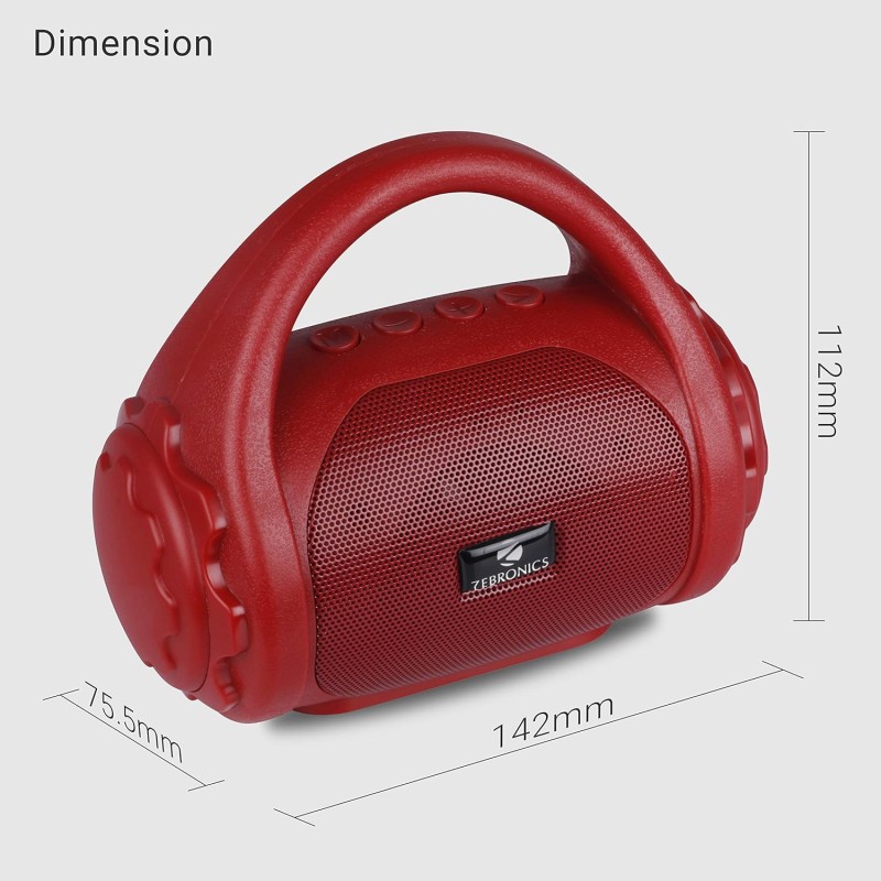 Zebronics ZEB-COUNTY 3W Wireless Bluetooth Portable Speaker With Supporting Carry Handle Zebronics ZEB-COUNTY 3W Wireless Bluetooth Portable Speaker With Supporting Carry Handle