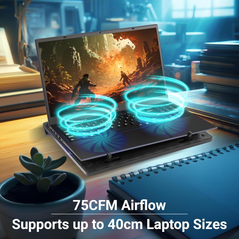 Zebronics, ZEB-NC3300 USB Powered Laptop Cooling Pad with Dual Fan, Dual USB Port and Blue LED Lights Zebronics, ZEB-NC3300 USB Powered Laptop Cooling Pad with Dual Fan, Dual USB Port and Blue LED Lights