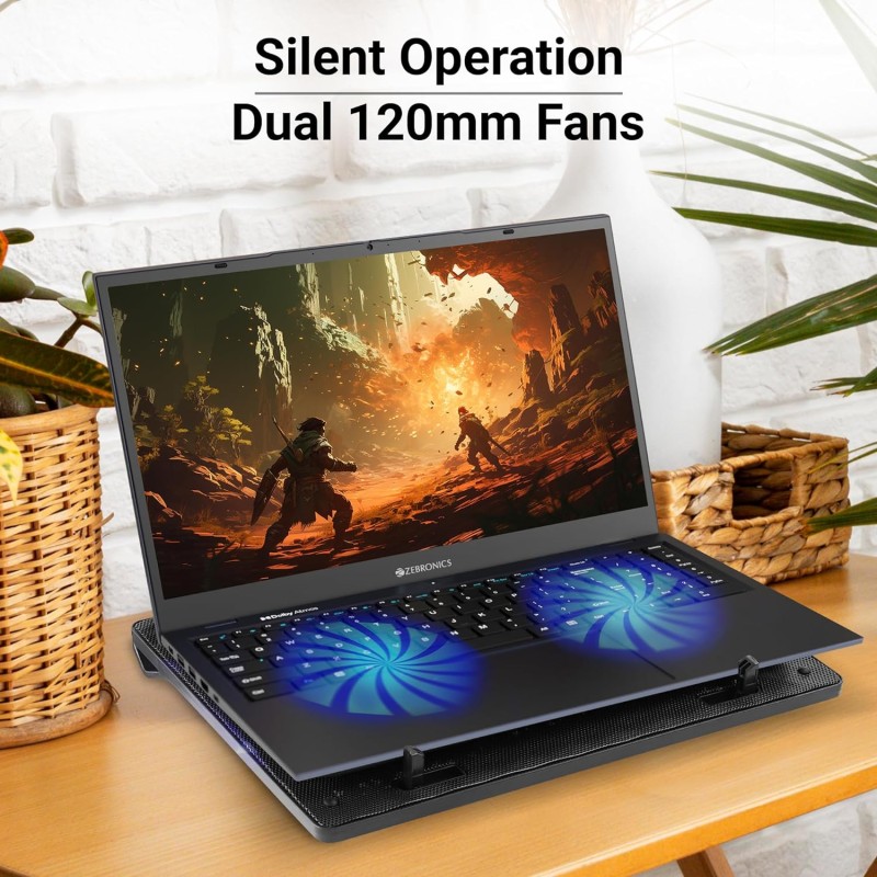 Zebronics, ZEB-NC3300 USB Powered Laptop Cooling Pad with Dual Fan, Dual USB Port and Blue LED Lights Zebronics, ZEB-NC3300 USB Powered Laptop Cooling Pad with Dual Fan, Dual USB Port and Blue LED Lights