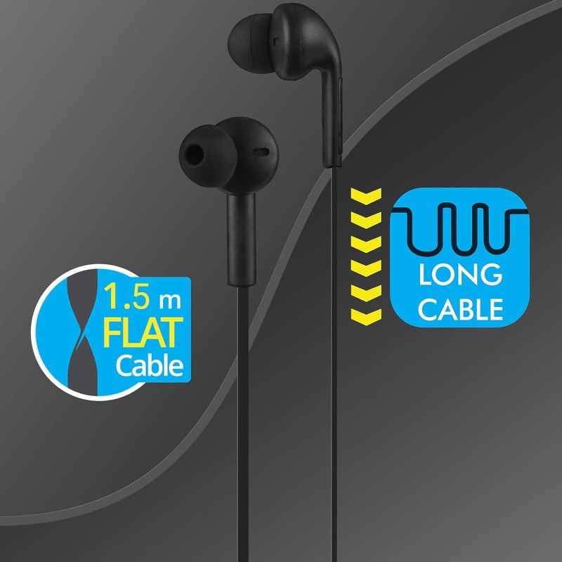 ZEBRONICS Zeb-Ease Wired in Ear Earphone with Mic (Black) ZEBRONICS Zeb-Ease Wired in Ear Earphone with Mic (Black)