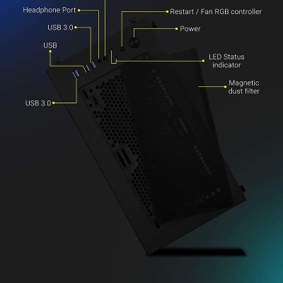 Zebronics Zeb-Sonic PRO Premium Gaming Cabinet Comes with Tempered Glass Front & Side Panel,120mm Rear & Front RGB LED Fan